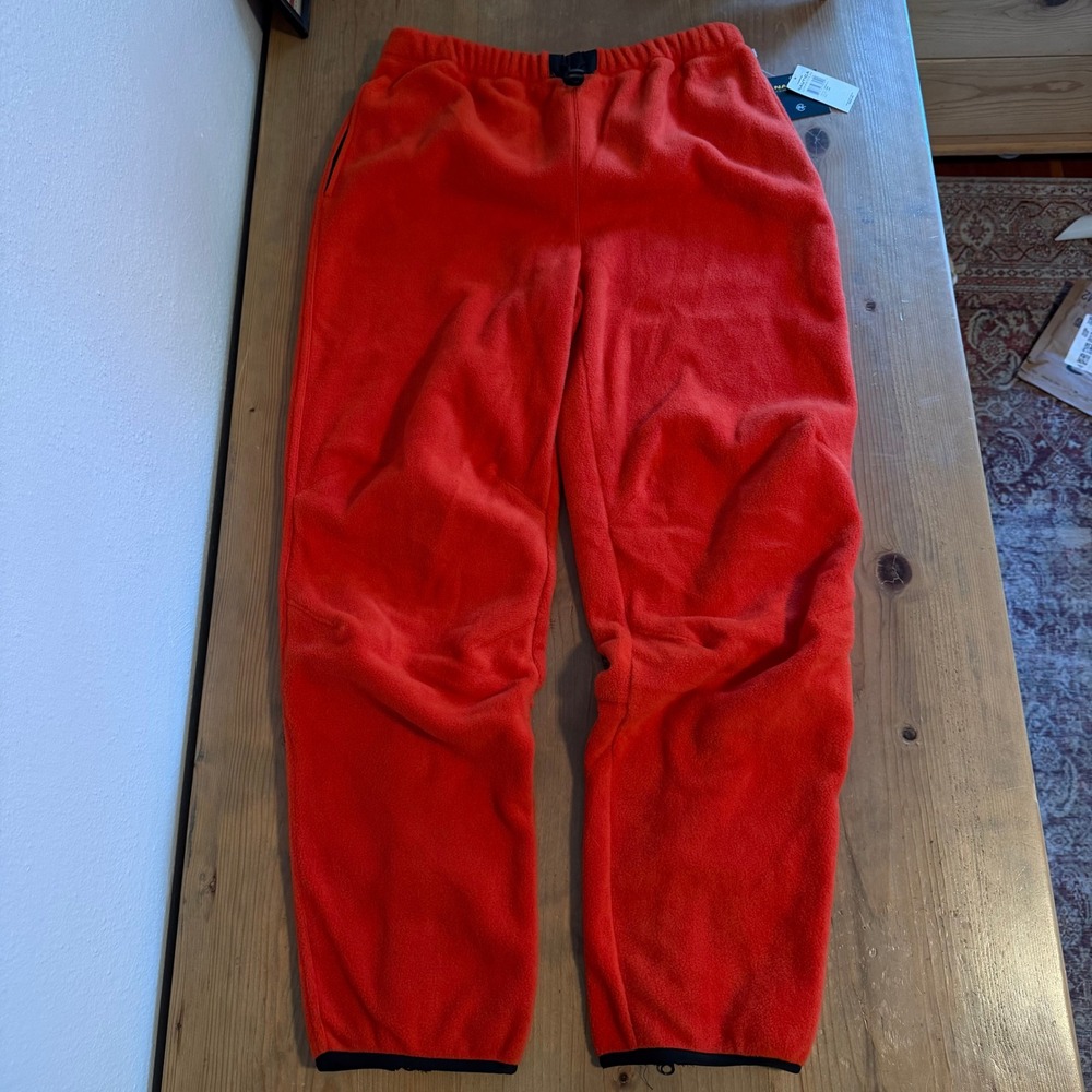 Vintage Nautica Mens Orange Fleece Sweatpants Elastic Waist Pants XL NEW